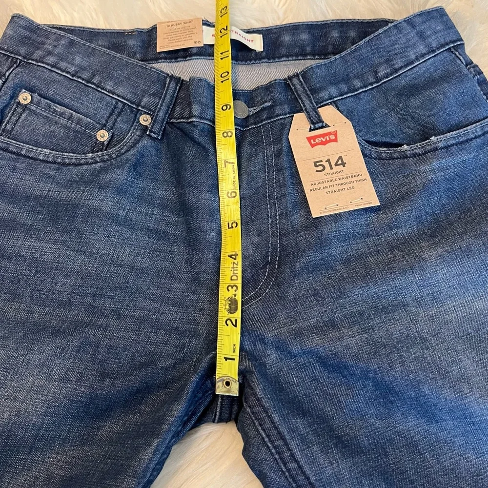 Levi’s 514 Straight Leg Denim Jeans Kids Boys 12 Husky 32” x 27” NEW